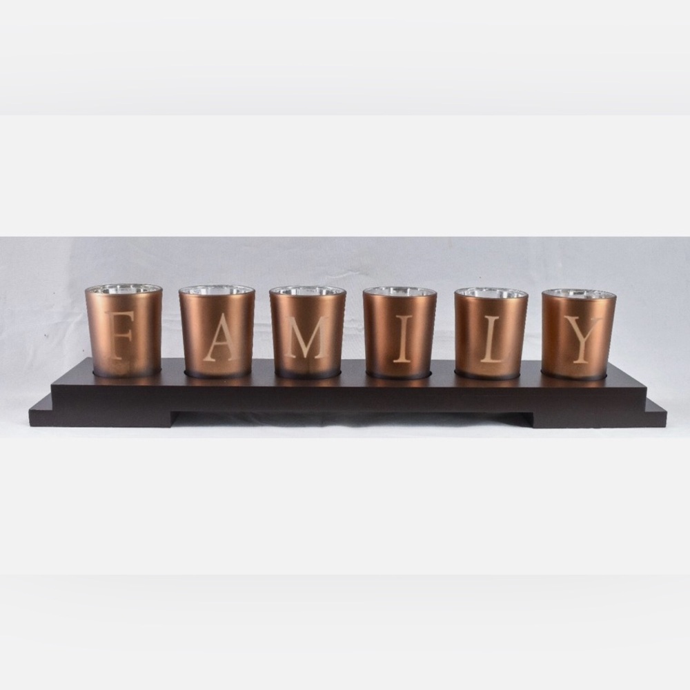 Sandra by Sandra Lee 6 Tealight Linear “Family” Candle Decor